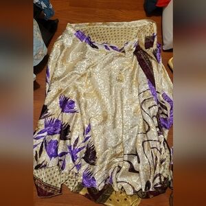 Recycled sari reversible wrap skirt